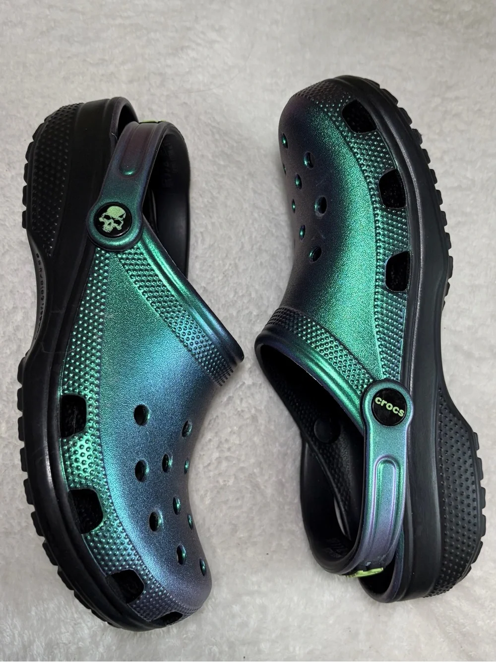 Crocs Harry Potter Kids Iridescent Green-Blue Clog Sandals Slip-On Sz M6-W8‎
